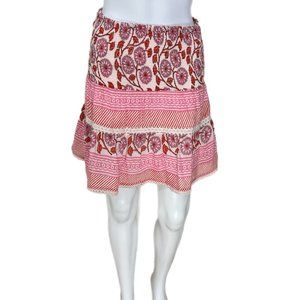 PRE-OWNED - Bell Pink Printed Mini Skirt Size S